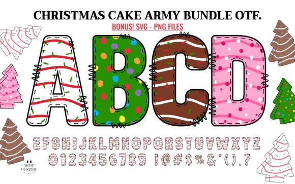 Christmas Cake Army Bundle: A Festive Font Review