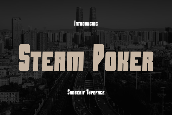 Steam Poker: Bold Square Display Font for Makers